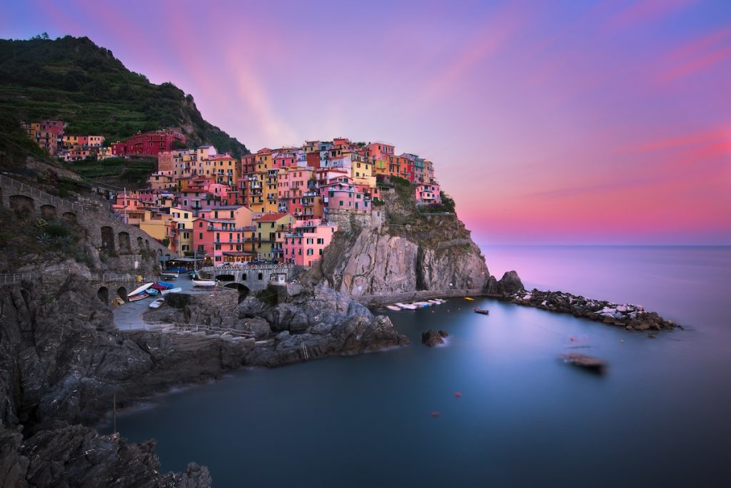 Photos of villages and landscape in Cinque Terre, Italy